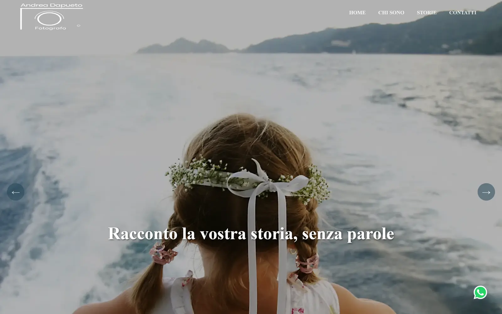 Homepage del sito Andrea Dapueto Wedding su desktop