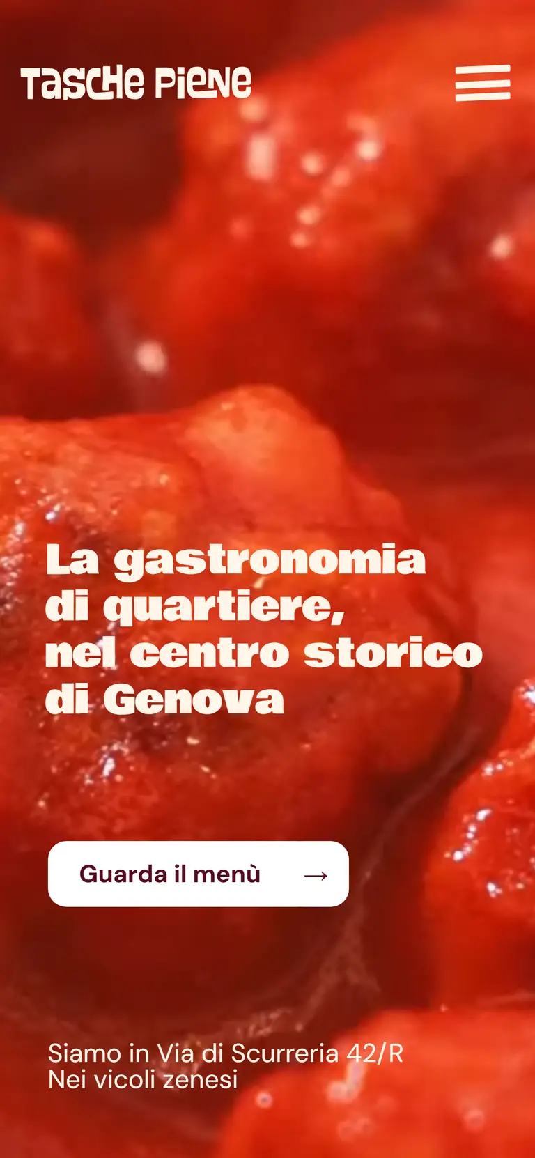 Homepage del sito Tasche Piene su mobile